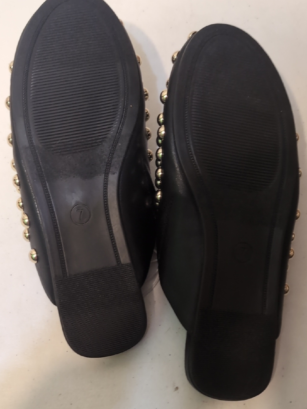 a new day Black Faux-Leather Studded Mules Memory Foam Size 7 NWT - Picture 4 of 7